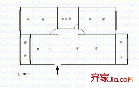 蘭牧小區(qū) 2室 戶型圖