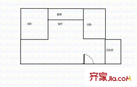 國信小區(qū) 2室 戶型圖