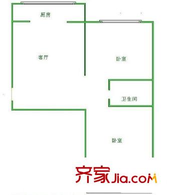 蘭石家屬院 2室 戶型圖