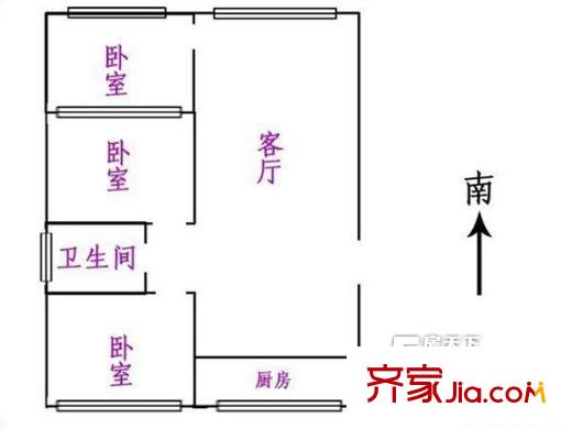鄭家莊生活小區(qū)(西站)戶型圖鄭家莊生活小區(qū) 3室 戶型圖 3室2廳1衛(wèi)1廚
