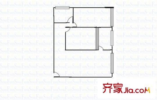 嘉城小區(qū) 2室 戶型圖