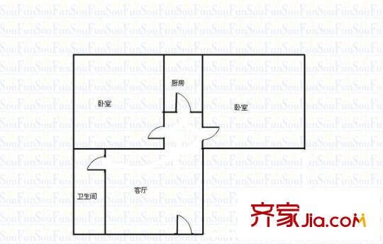 九州陽(yáng)光家園 2室 戶型圖