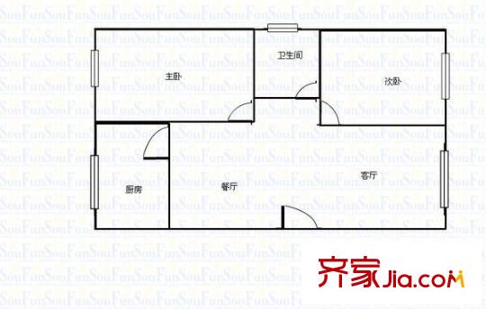 香榭麗花園 2室 戶型圖