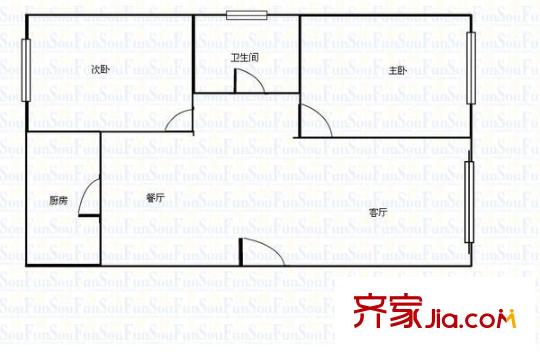 香榭麗花園 2室 戶型圖