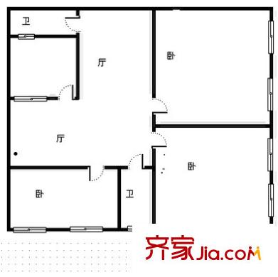 酒鋼雁兒灣住宅小區(qū) 3室 戶型圖