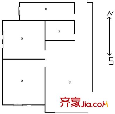 酒鋼雁兒灣住宅小區(qū) 2室 戶型圖