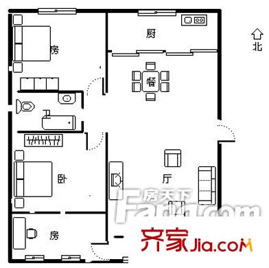 鐵路新天地 3室 戶型圖