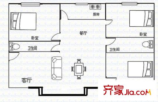甘南小區(qū) 3室 戶型圖