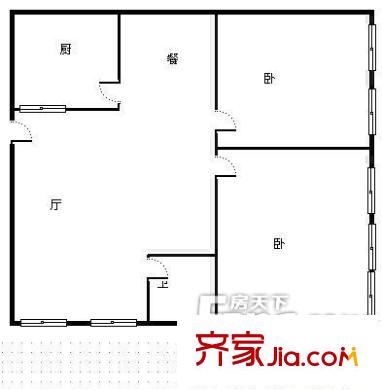 欣德小區(qū) 2室 戶型圖