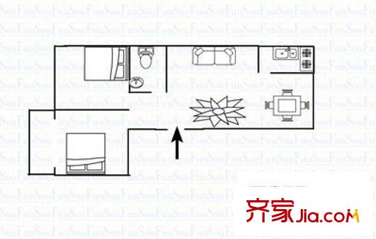 九州陽(yáng)光家園 2室 戶型圖