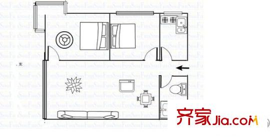 金建家園 2室 戶型圖