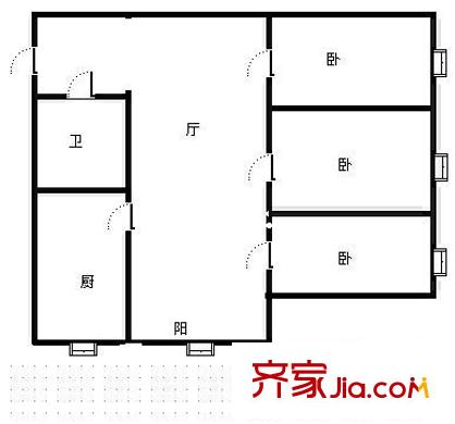 園丁小區(qū) 3室 戶型圖