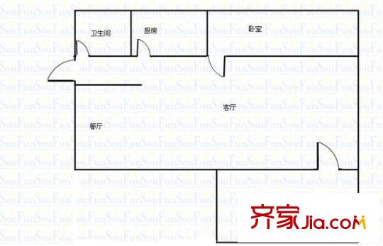 蘭駝小區(qū) 2室 戶型圖