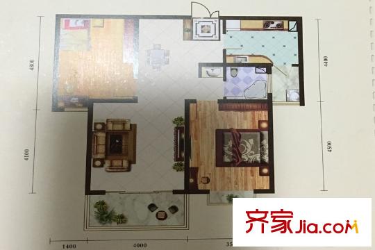 遠(yuǎn)達(dá)?錦繡半島12#02戶型 105平方米  2室2廳1衛(wèi)1廚