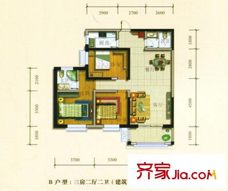 金寶花園 3室 戶型圖