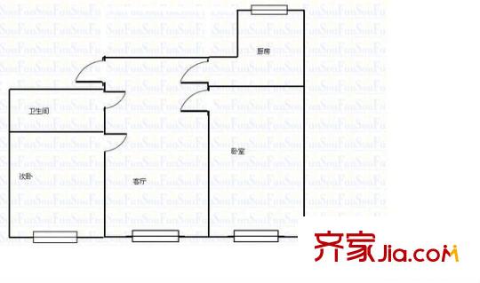 金寶花園 2室 戶型圖