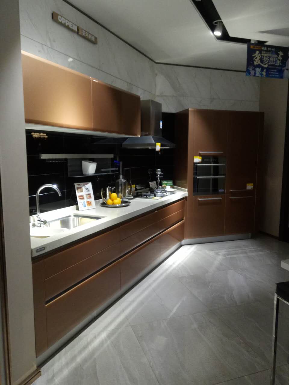 襄阳 欧派橱柜 圣玛利亚系列|3M地柜+3M石英石台面(20mm)+1M吊柜+烟机E622+灶Q613+水槽PS329【图片 价格 品牌 评论】-橱柜-整体橱柜-齐家商城