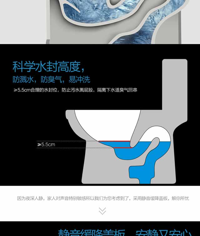 恒洁卫浴 陶瓷省水马桶坐便器 虹吸式座便器抽水h0127