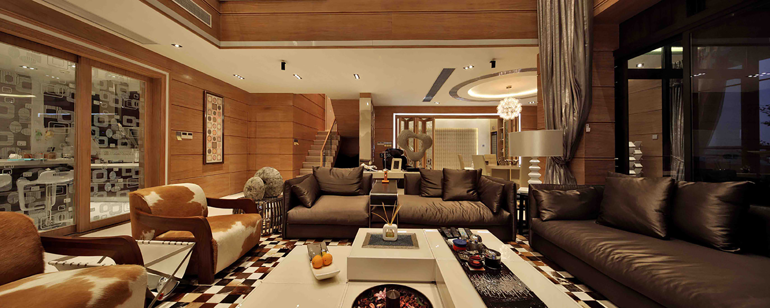 别墅装修,富裕型装修,140平米以上装修,客厅,现代简约风格,沙发,灰色