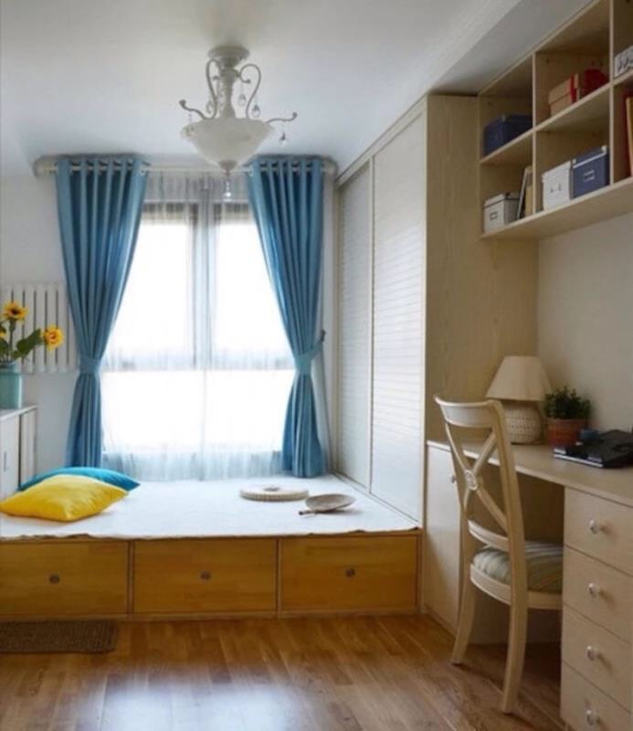 小户型榻榻米卧室设计,床与收纳柜子融合一体 节省空间也不缺.