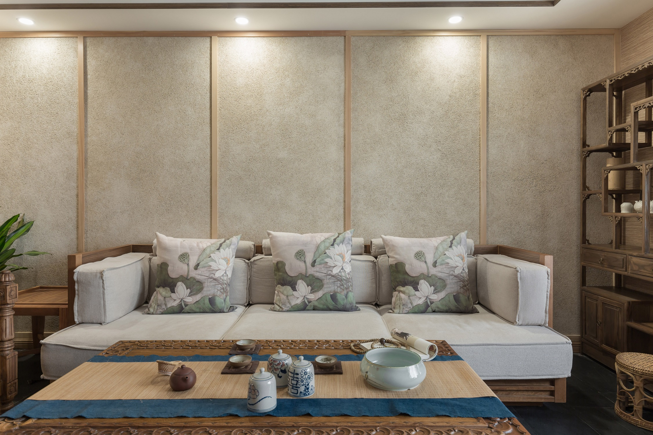 150平中式风格家沙发背景墙图片