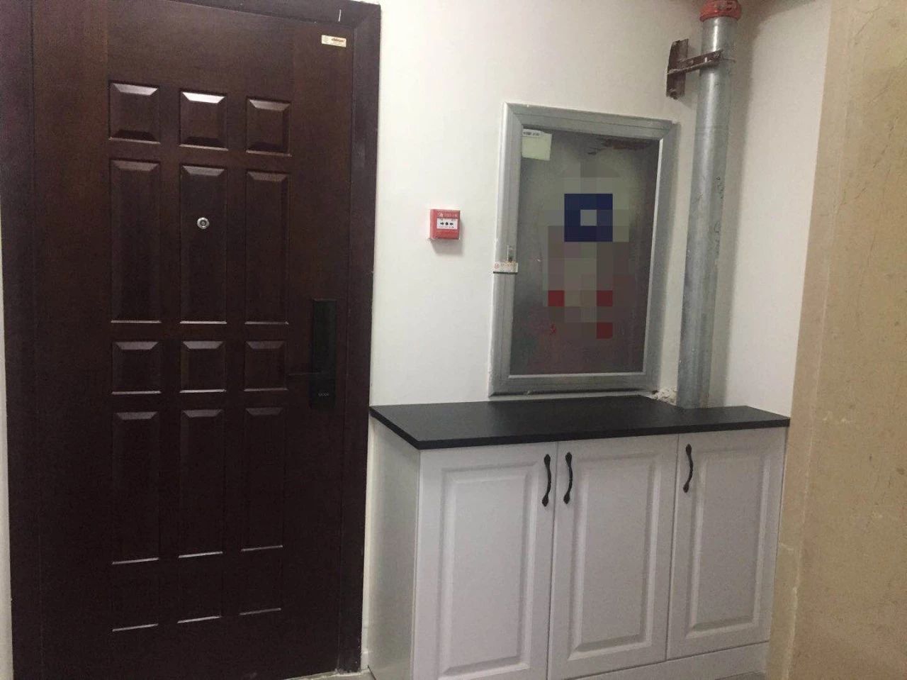 由于是电梯单独入户,所以整个电梯间位置充当了入户的玄关.