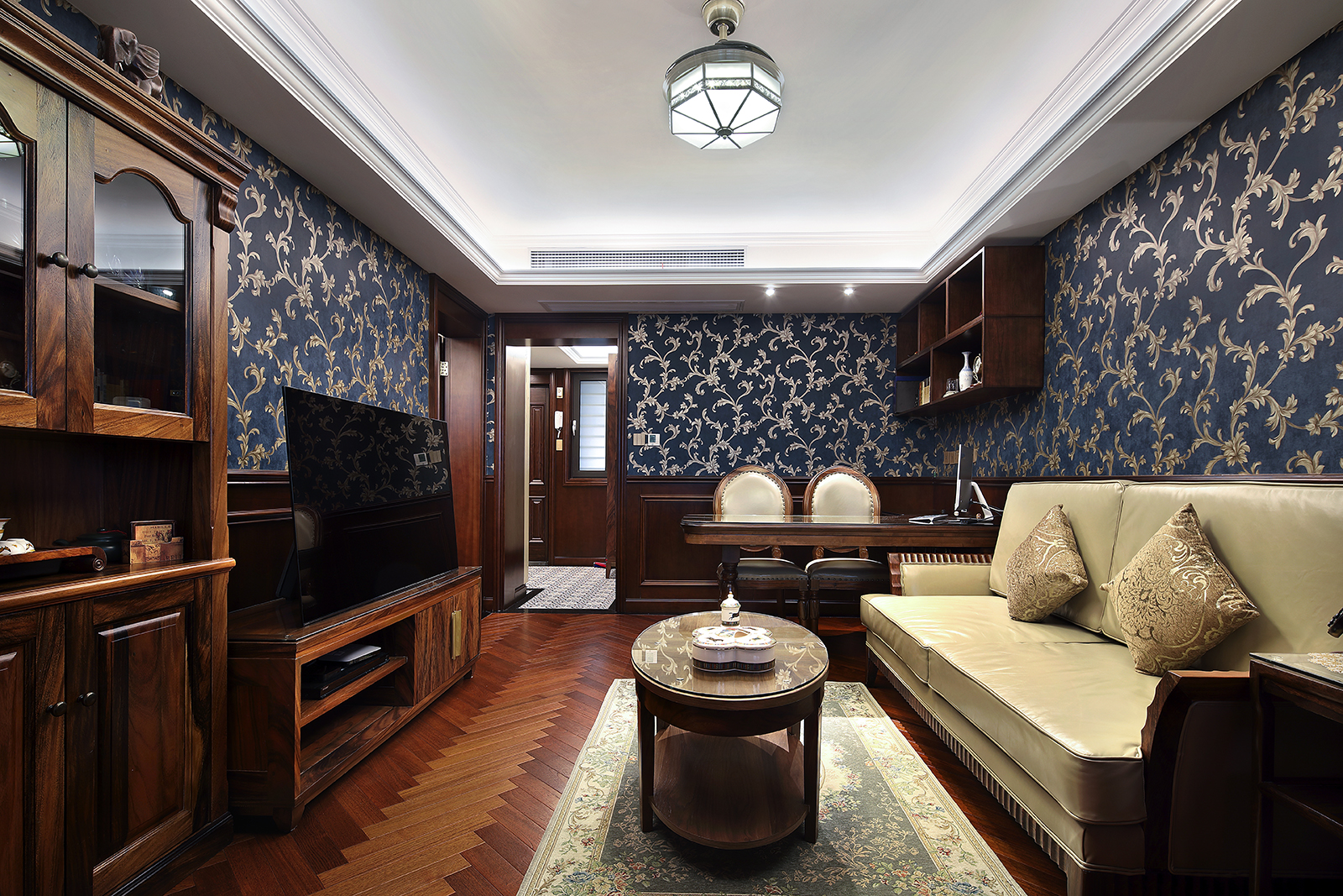 老上海复古海派风装修客厅效果图