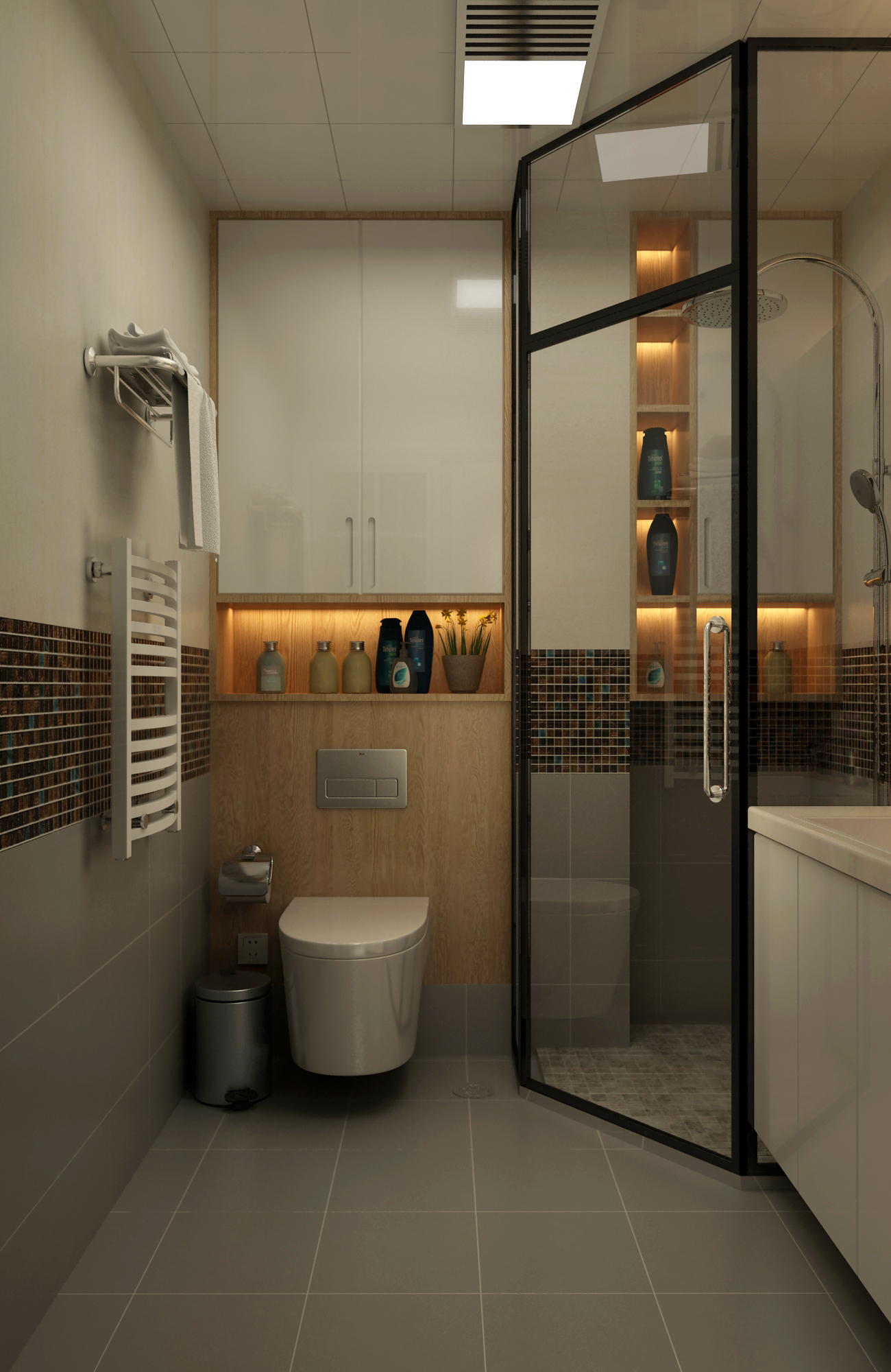 二居室现代北欧家卫生间设计图