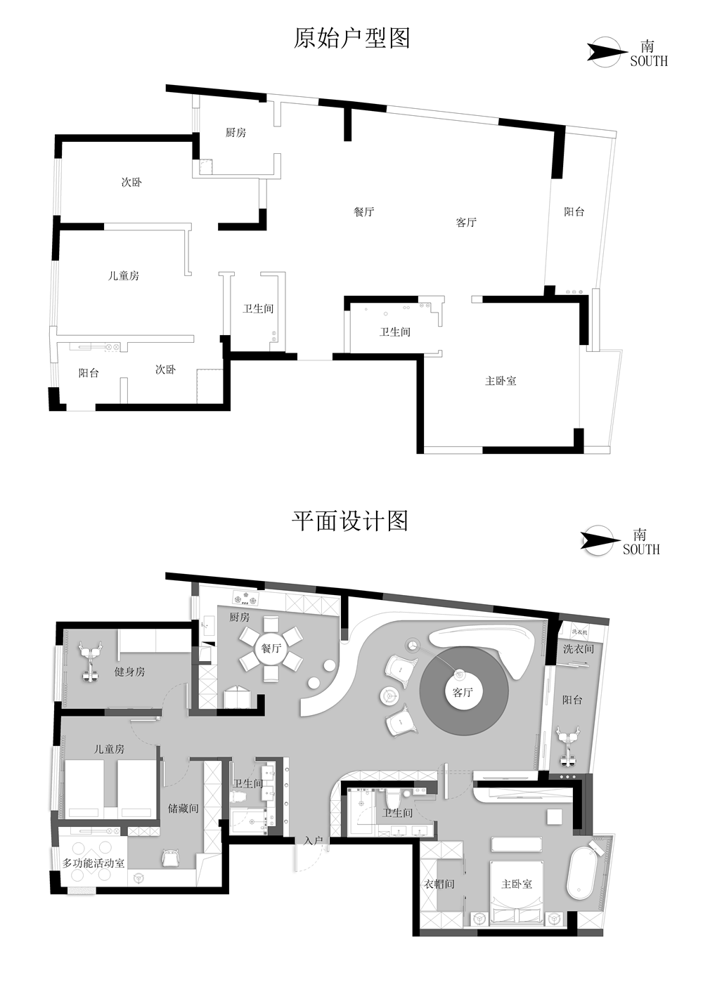 客厅墙体不规则一条曲线