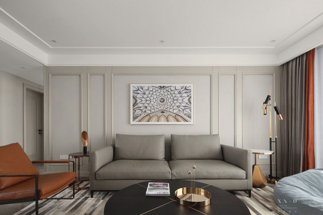 简美现代三居室沙发背景墙装修效果图