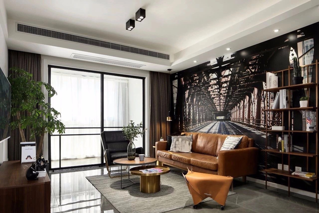 90平米的现代风格两居住宅,在黑白灰的简约配