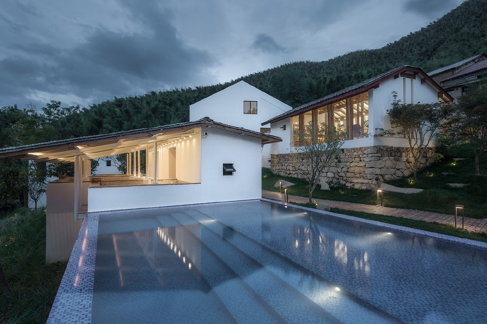 民宿设计杭州浙江桐庐合岭村未迟精品民宿咖啡厅及温泉房