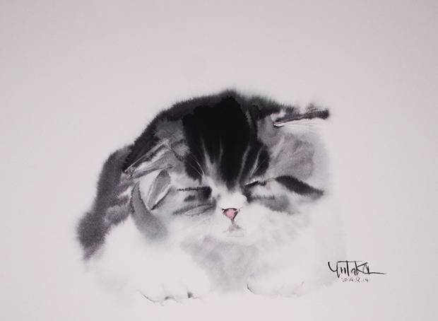 【艺术绘画】日本著名画家村上礼的猫欢迎加入