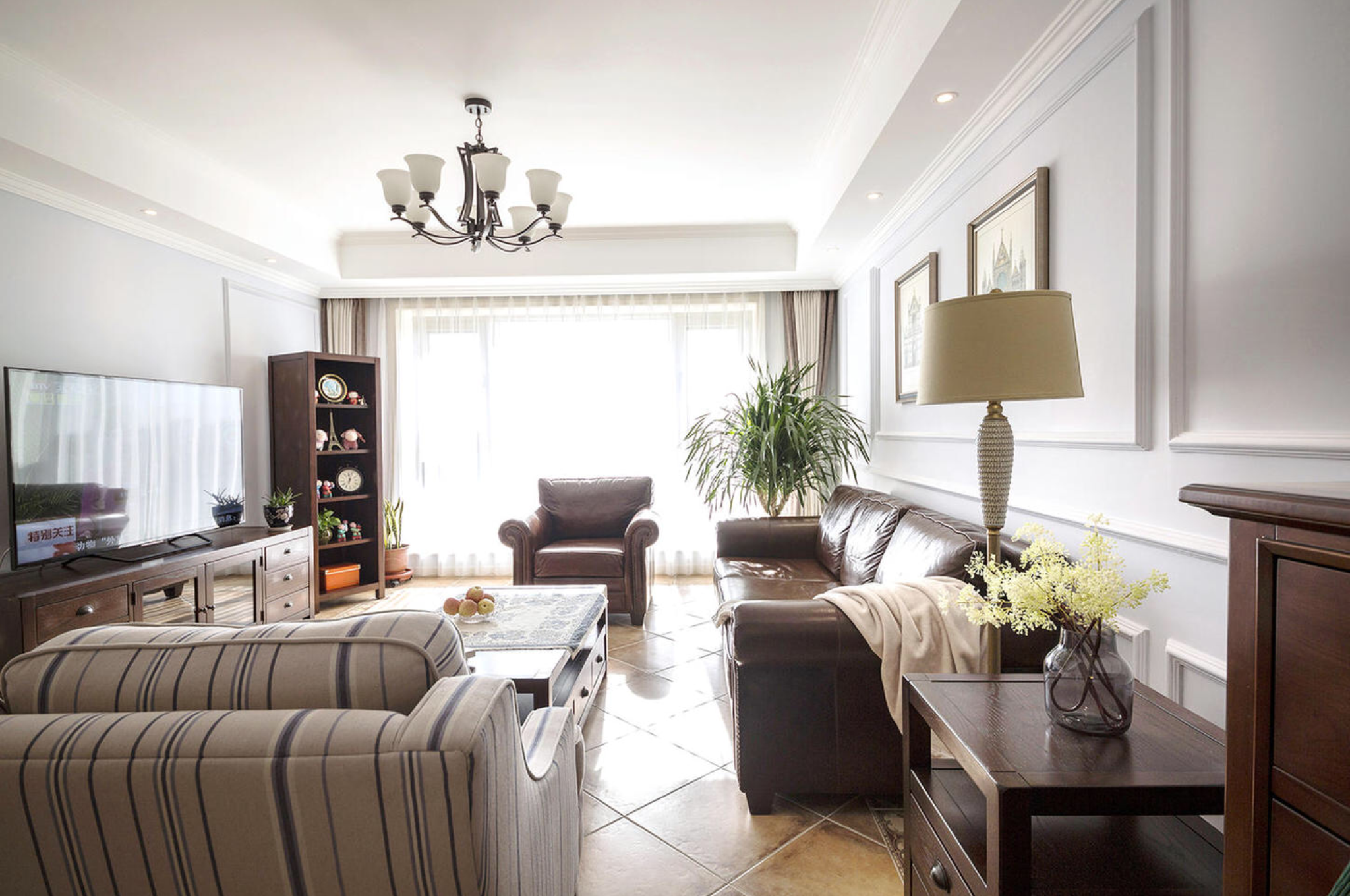 半包9万！大气舒适的美式三房，看了客厅效果，谁不“膨胀”？