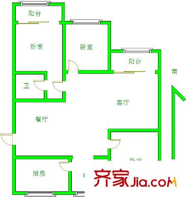 金陵世紀花園戶型圖 戶型圖 3室 3室2廳2衛1廚