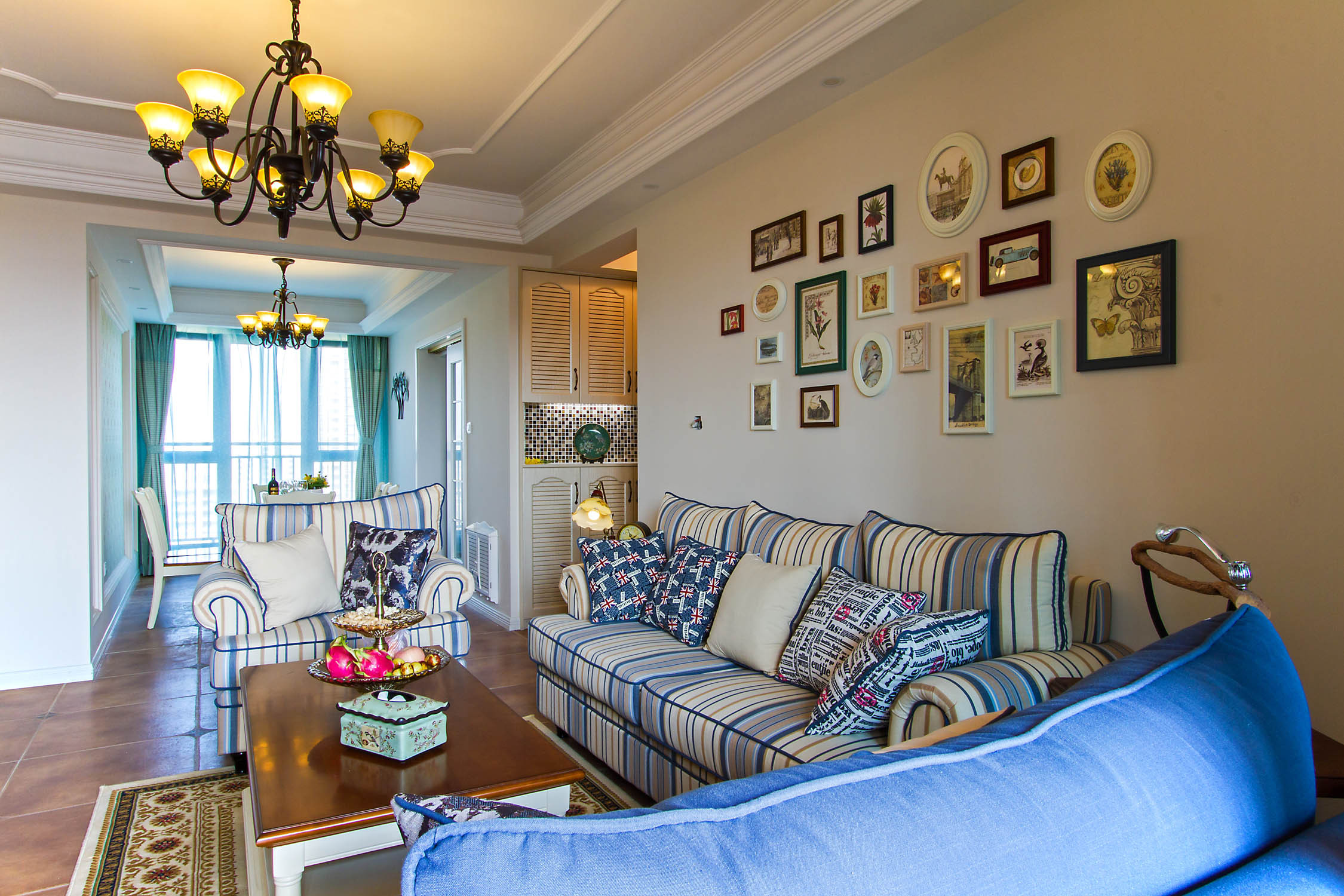 两居室美式风格家沙发图片