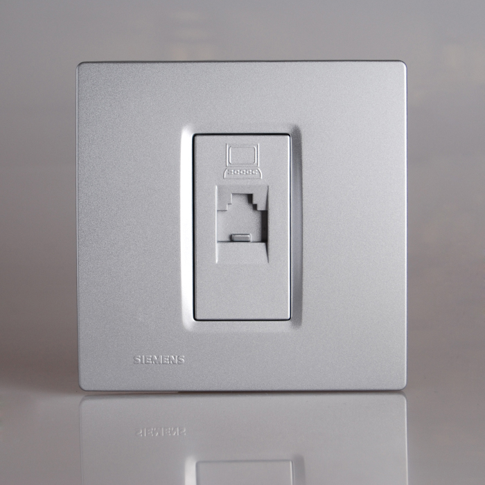 西门子开关开关面板西门子开关插座品宜系列雅白一位电脑插座面板
