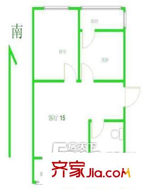 金景新华园户型图户型图(3-1-1) 3室1厅1卫1厨
