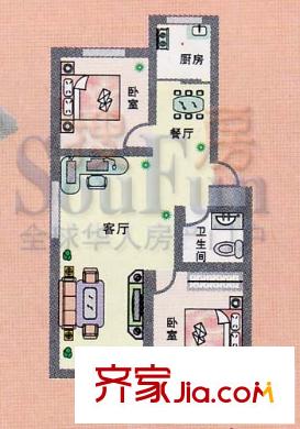 盛世家园户型图户型图4 2室2厅1卫1厨