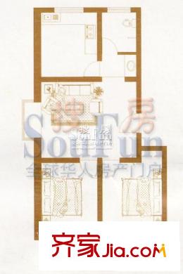 永安花园户型图户型图 2室1厅1卫1厨
