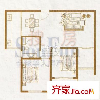 永安花园户型图户型图 2室2厅1卫1厨