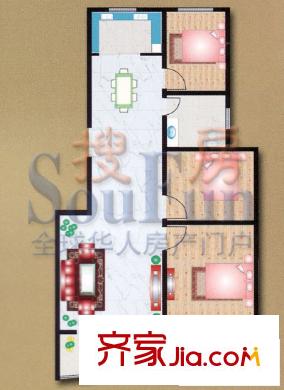 东方御景 户型图(3室2厅1厨1卫)