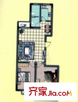 青青家园户型图户型图 2室2厅1卫1厨