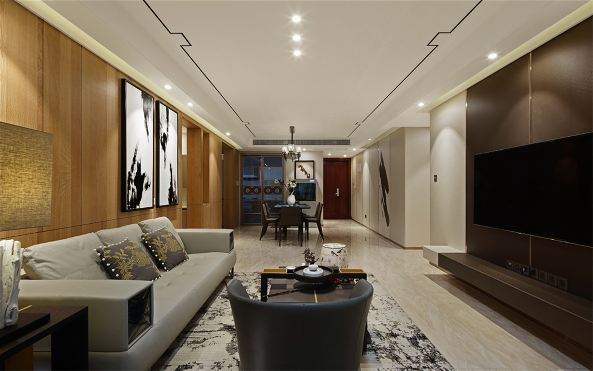 140平现代风格装修客厅设计图