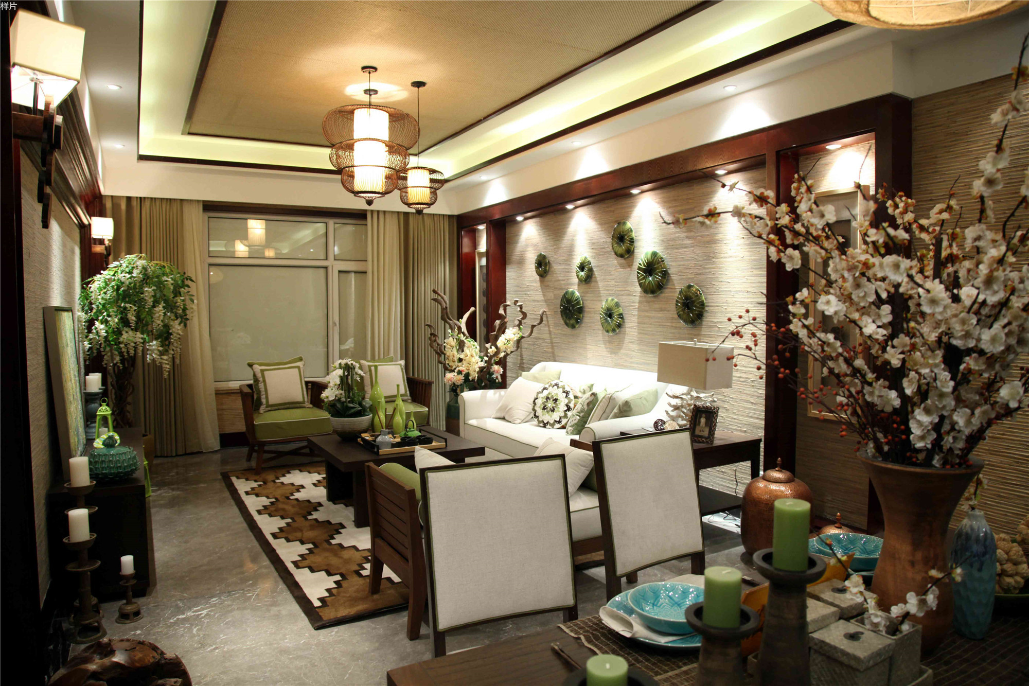 东南亚风格三居室装修客厅设计图