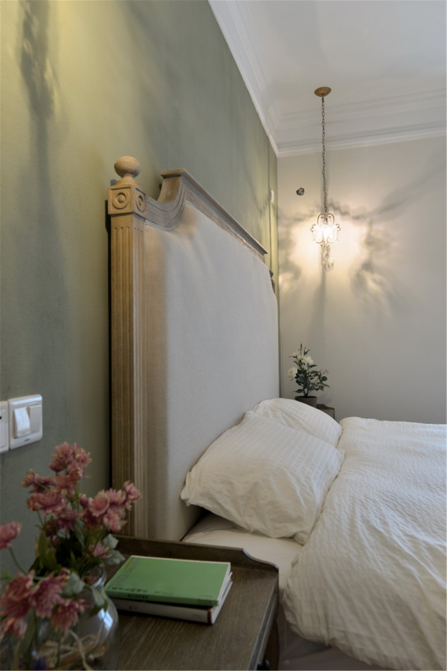 140平复古北欧风格家床头背景墙图片