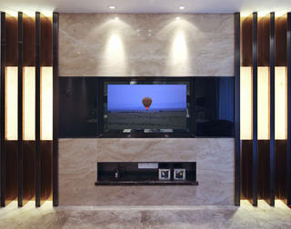 现代时尚三居装修电视背景墙设计