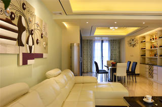 130平现代风格家沙发背景墙图片