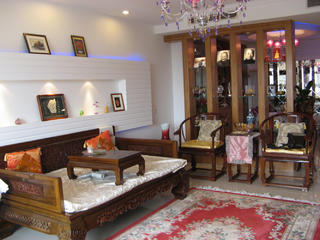 现代中式风格二居装修沙发背景墙设计