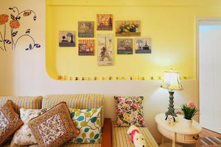 90㎡地中海风格家沙发背景墙图片
